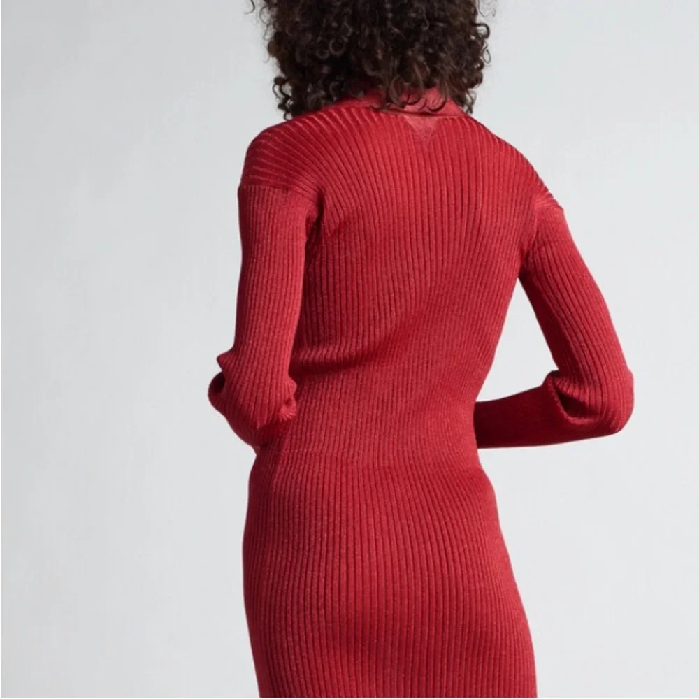 Bottega Veneta Metallic Ribbed-knit Midi Dress - Picture 4 of 6